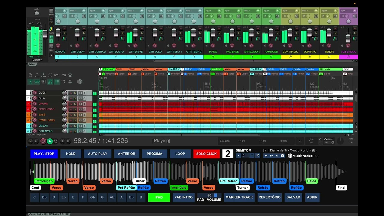 Diante de Ti - Quatro Por Um #multitracks #playbacks #vs 