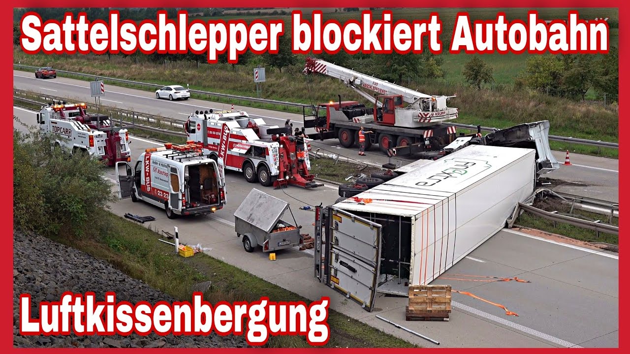 🛑FAHRERHAUS ABGERISSEN❗️❌️40-Tonner kippt auf A38 bei Großpösna um🚒Bergung nach schweren Unfall🛑