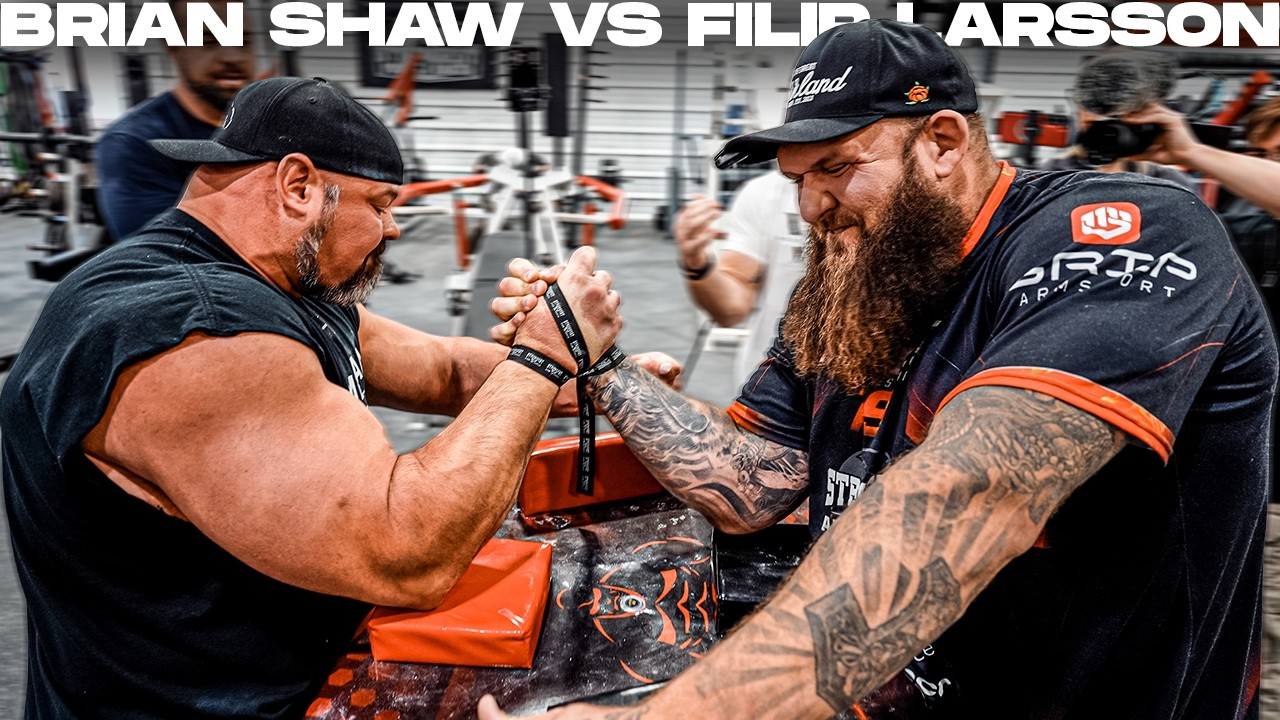 BRIAN SHAW VS FILIP LARSSON ARM WRESTLING | RAW TRAINING FOOTAGE!