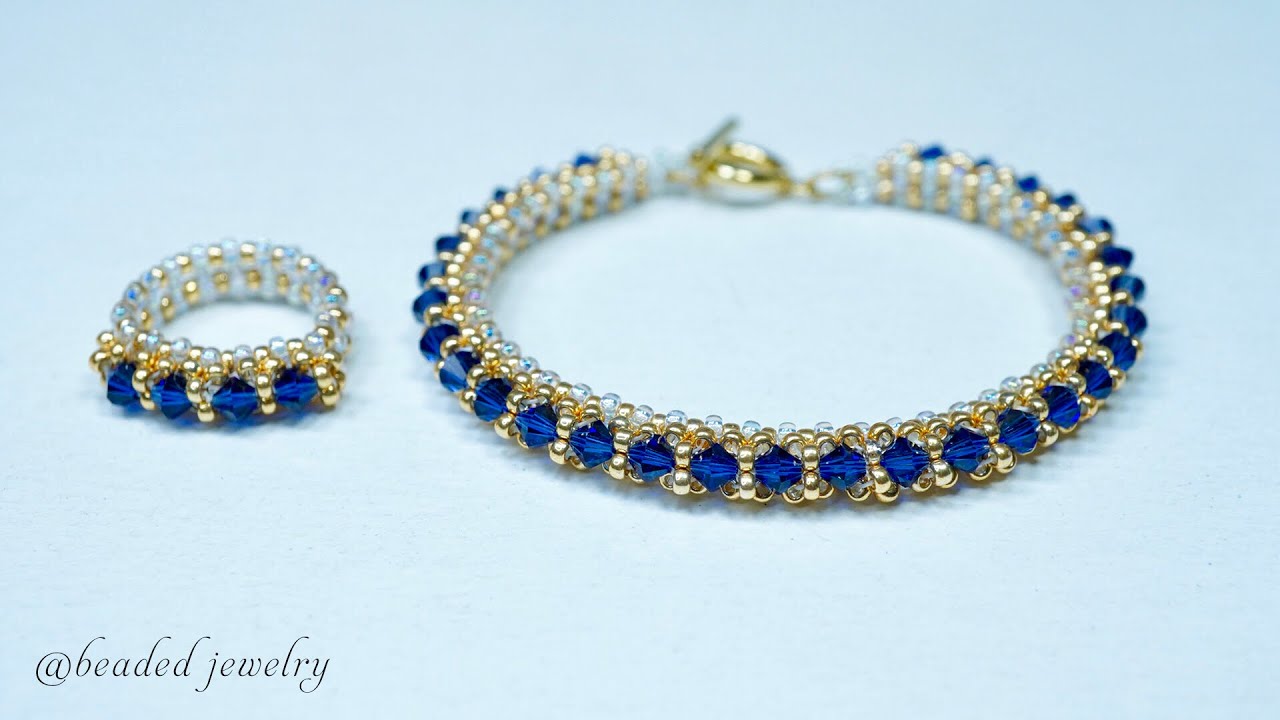 How to make beaded jewelry. Elegant bracelet and ring