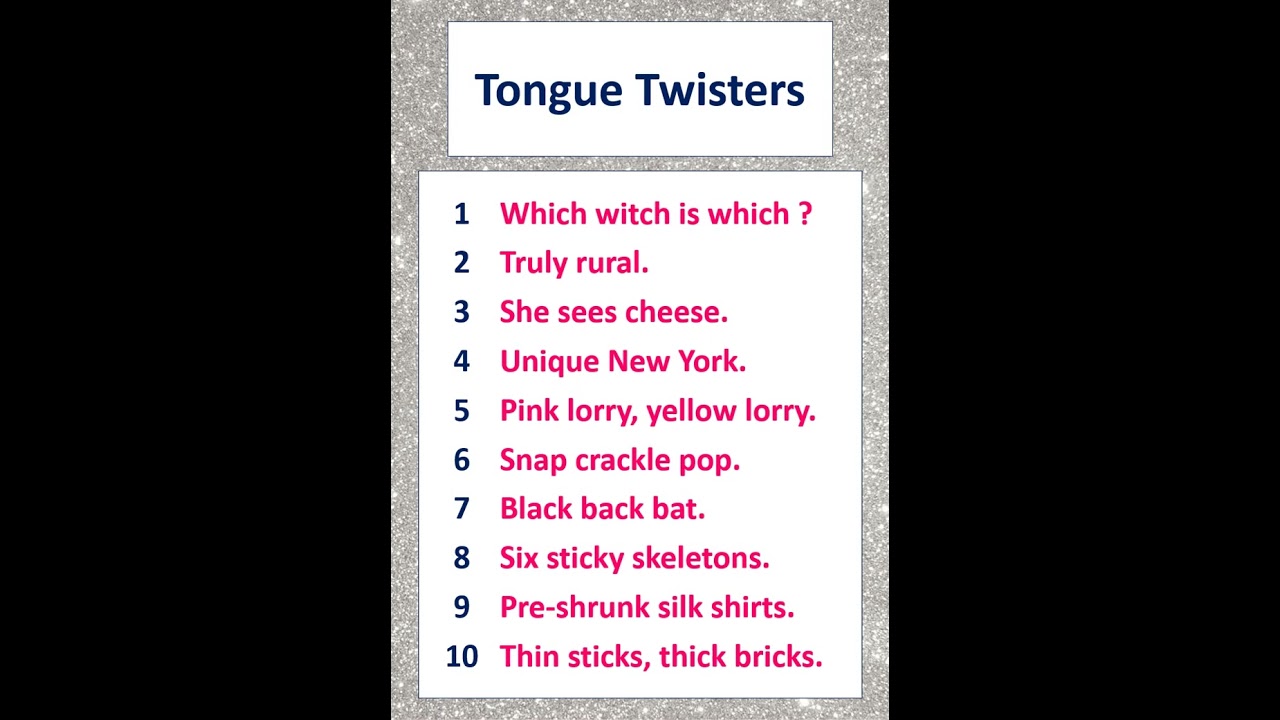 Spoken English | Tongue Twisters