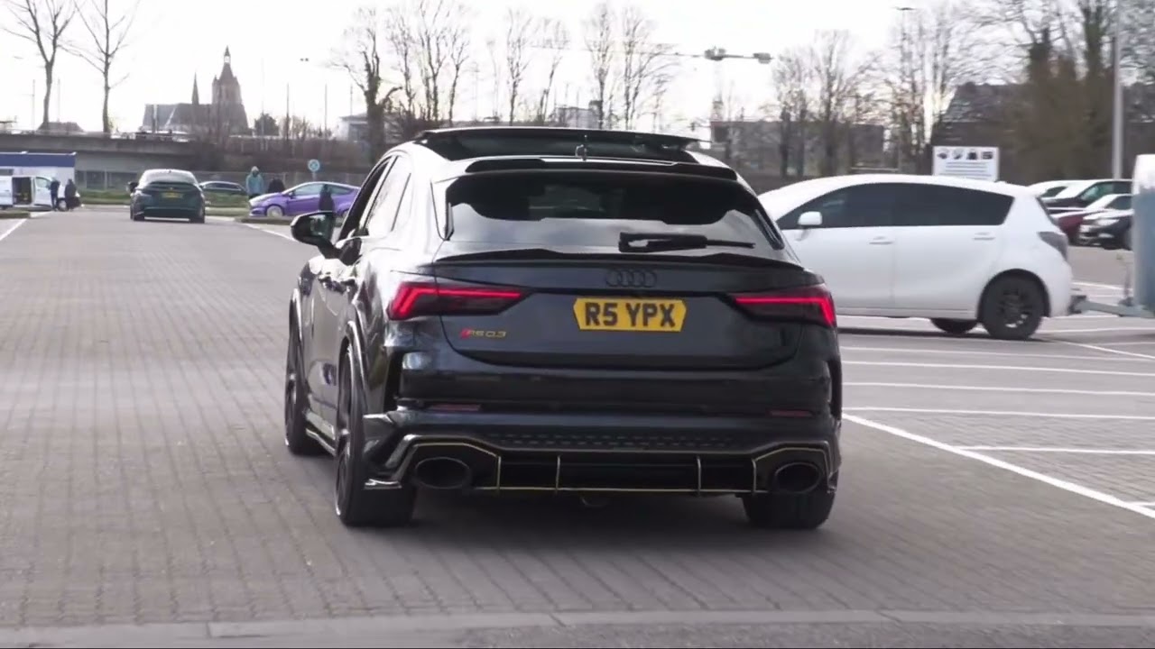 Extreme AUDI RSQ3 Launch control acceleration pop and bangs sound 💥 🍿 💥
