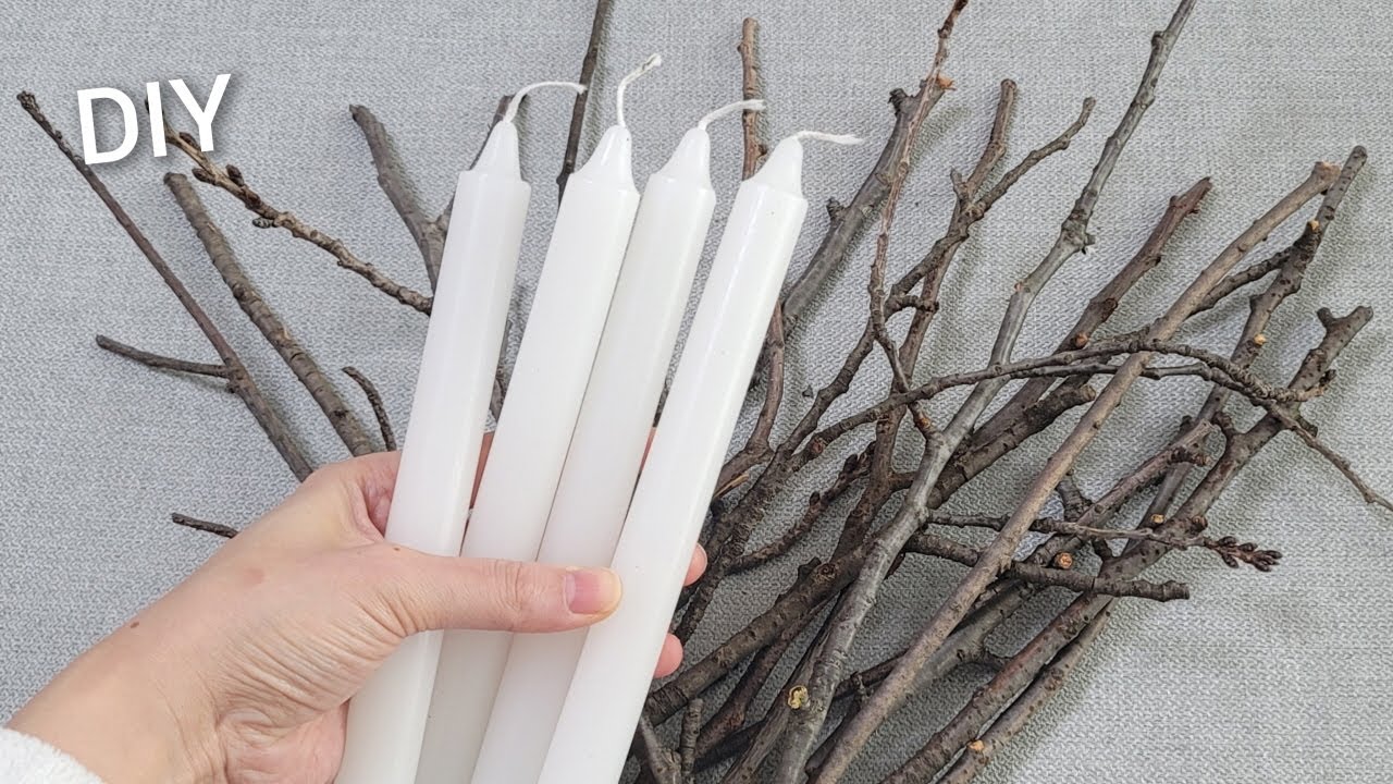 Очень легко! Как сделать Цветущую Сакуру со свечой 🌸красивая идея домашнего декора — Сделай сам