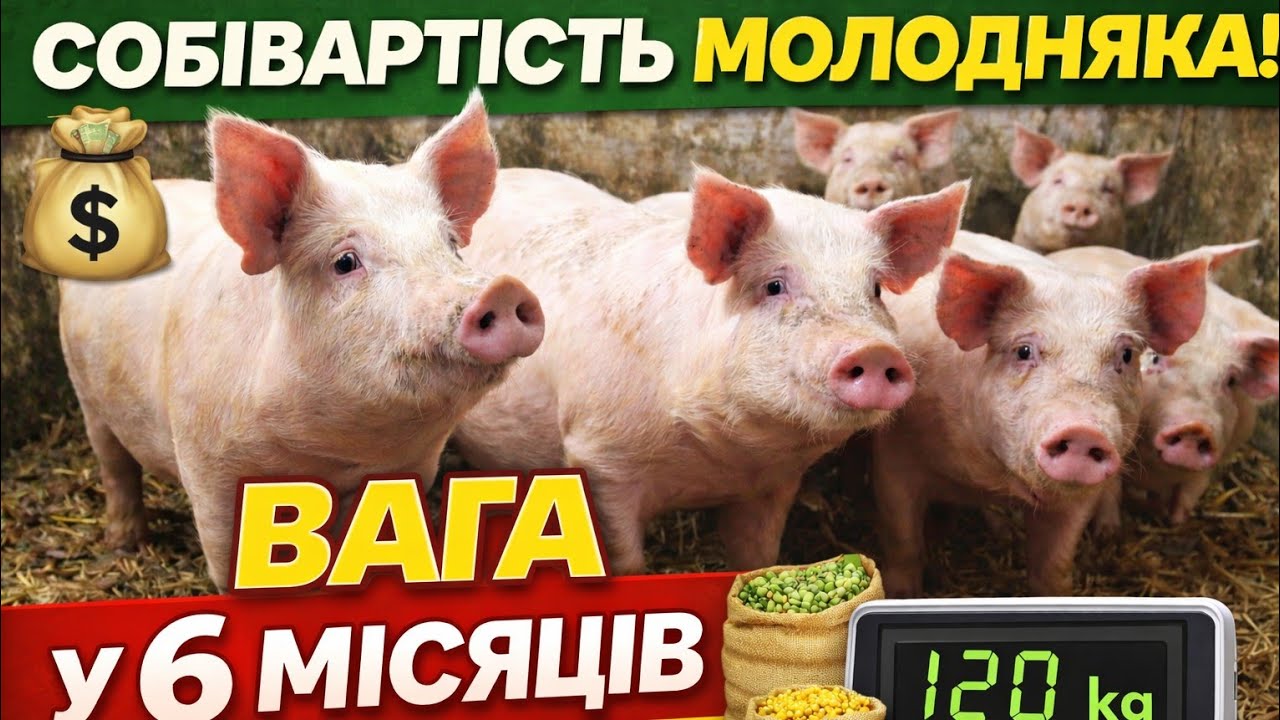Собівартість молодняка, вага свинок в 6 місяців від народження!