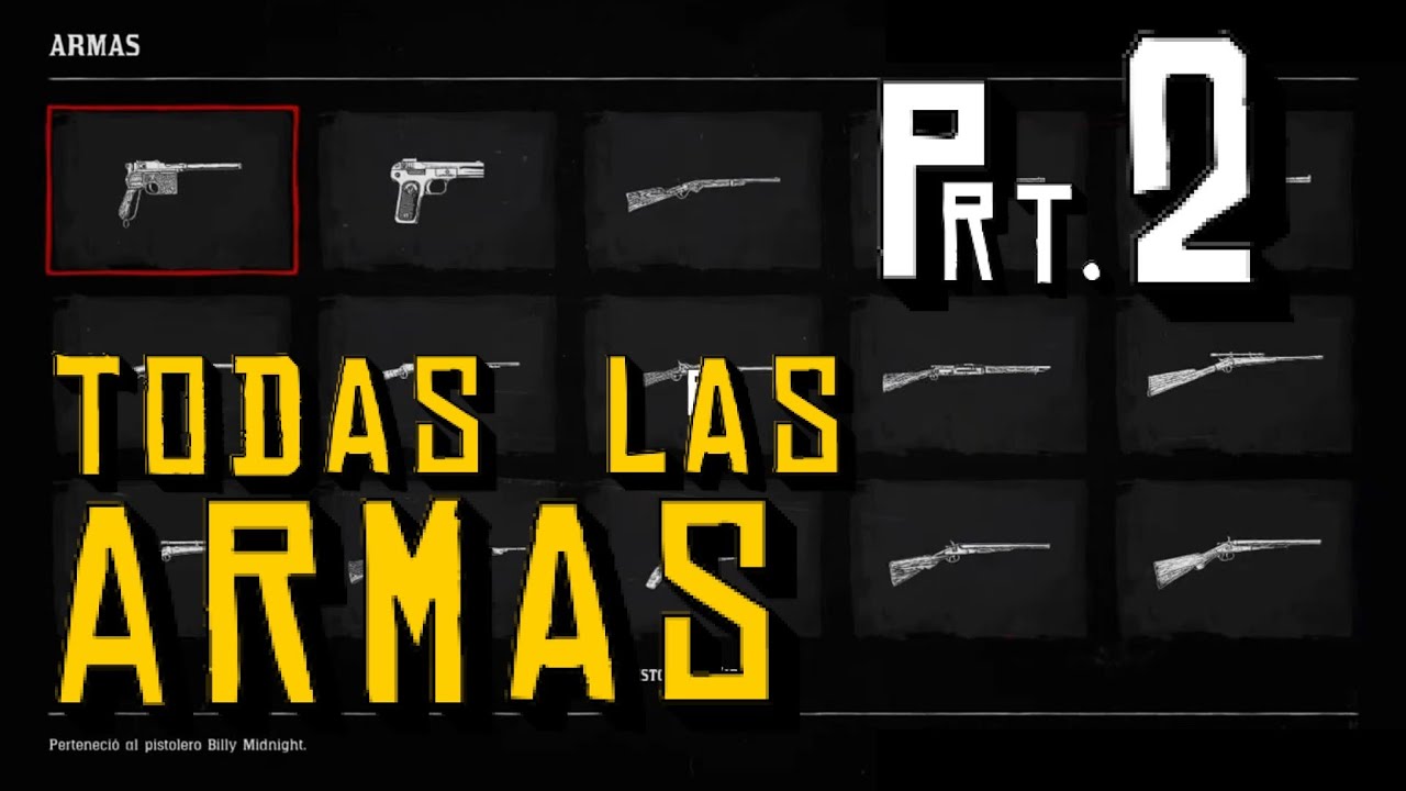 💥 Prt. 2 |  TODAS las ARMAS DE FUEGO de RDR2 | Guía completa del COMPENDIO DE ARMAS