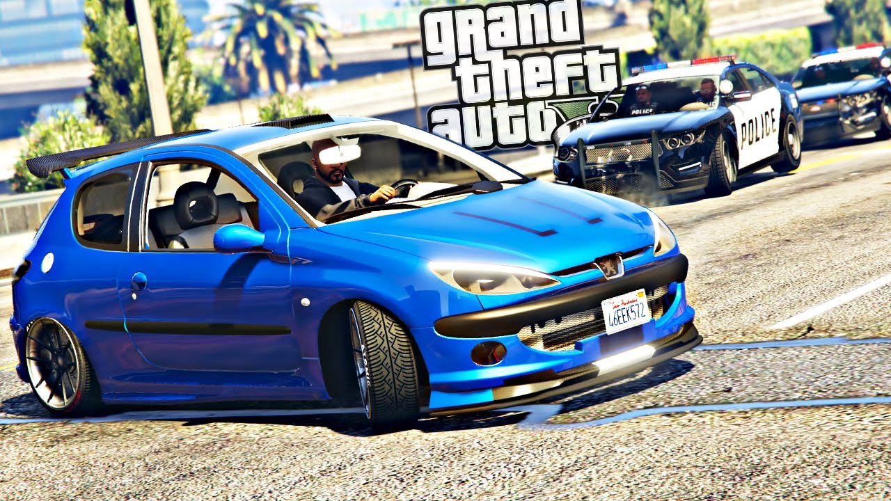 TENTANDO DA FUGA DE PEUGEOT 206! - GRAND THEFT AUTO V - GTA V MODS
