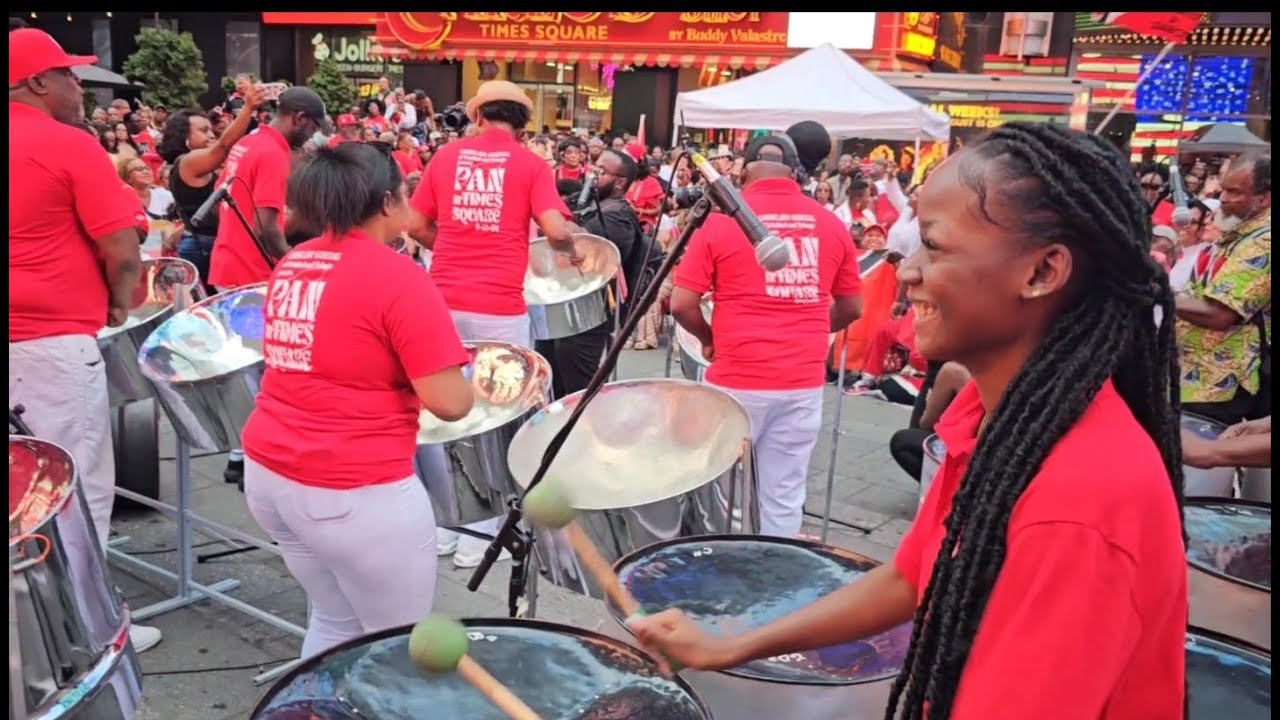 STEELPAN 2nd ANNIVERSARY CELEBRATION IN TIMES SQUARE NEW YORK CITY - Video by Nala Singham