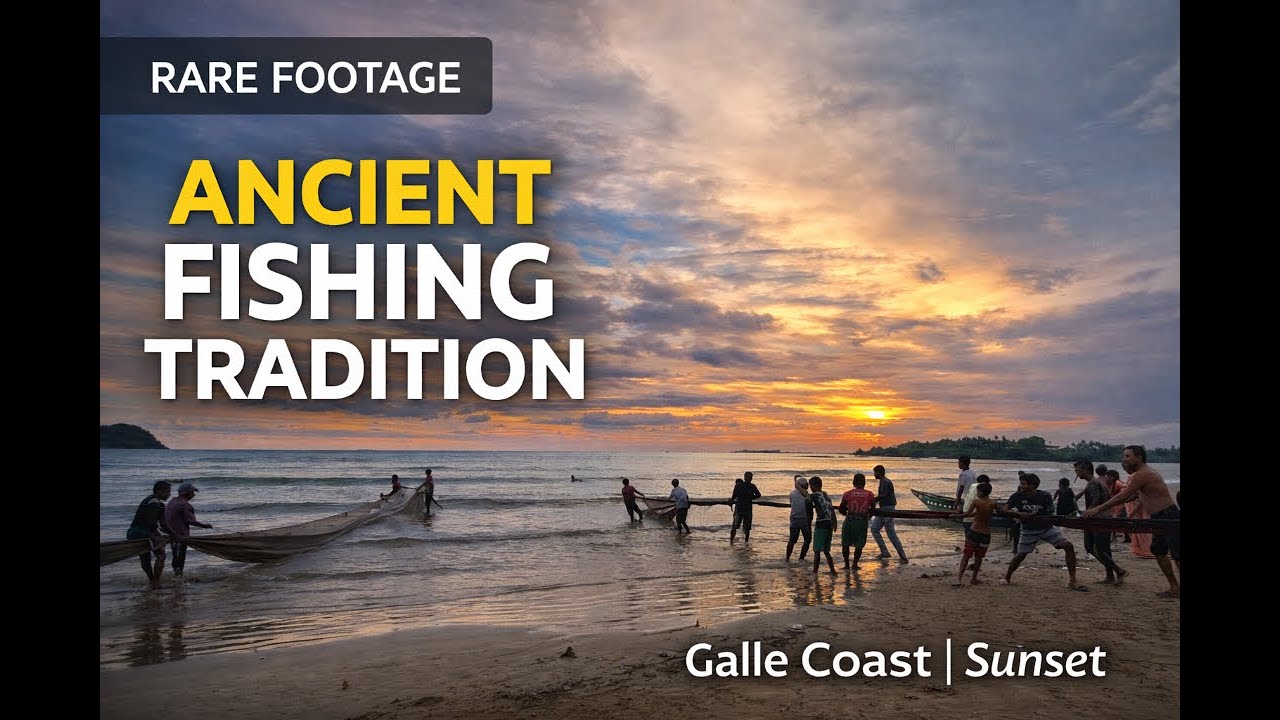 Rare Sri Lankan Fishing Tradition at Sunset | Galle Coast | Real Village Life (මාළු දැල ඇදීම)