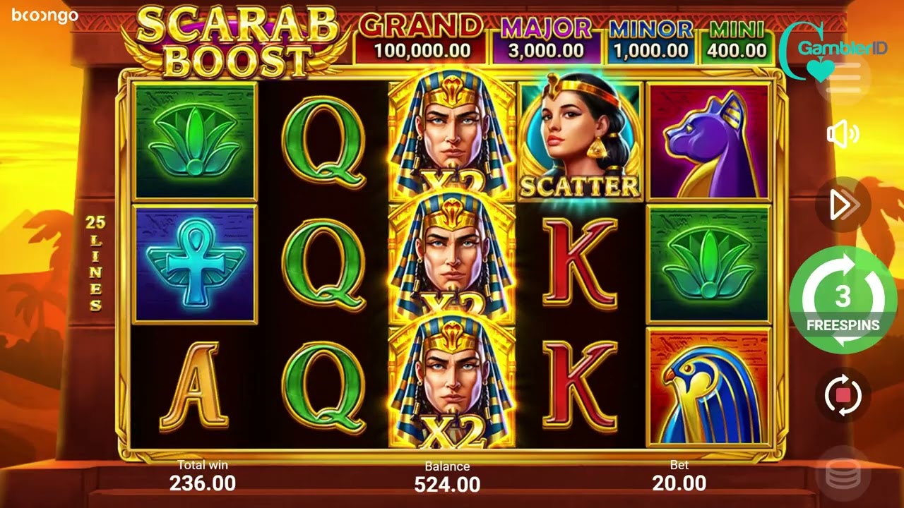 Scarab Boost Hold and Win by 3 Oaks Video Review | GamblerID