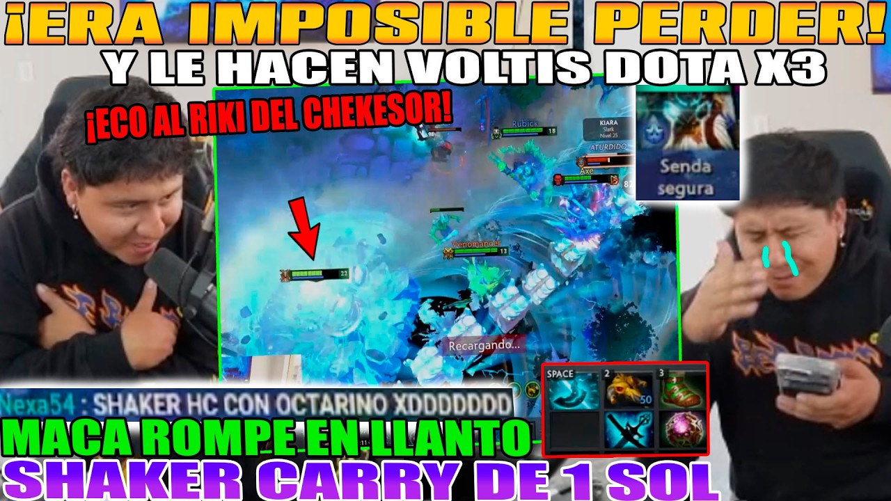 ERA IMPOSIBLE PERDER Y LE HACEN LA VOLTIS DOTA X3!! MACARIUS ROMPE EN LLANTO. SHAKER CARRY DE 1 SOL
