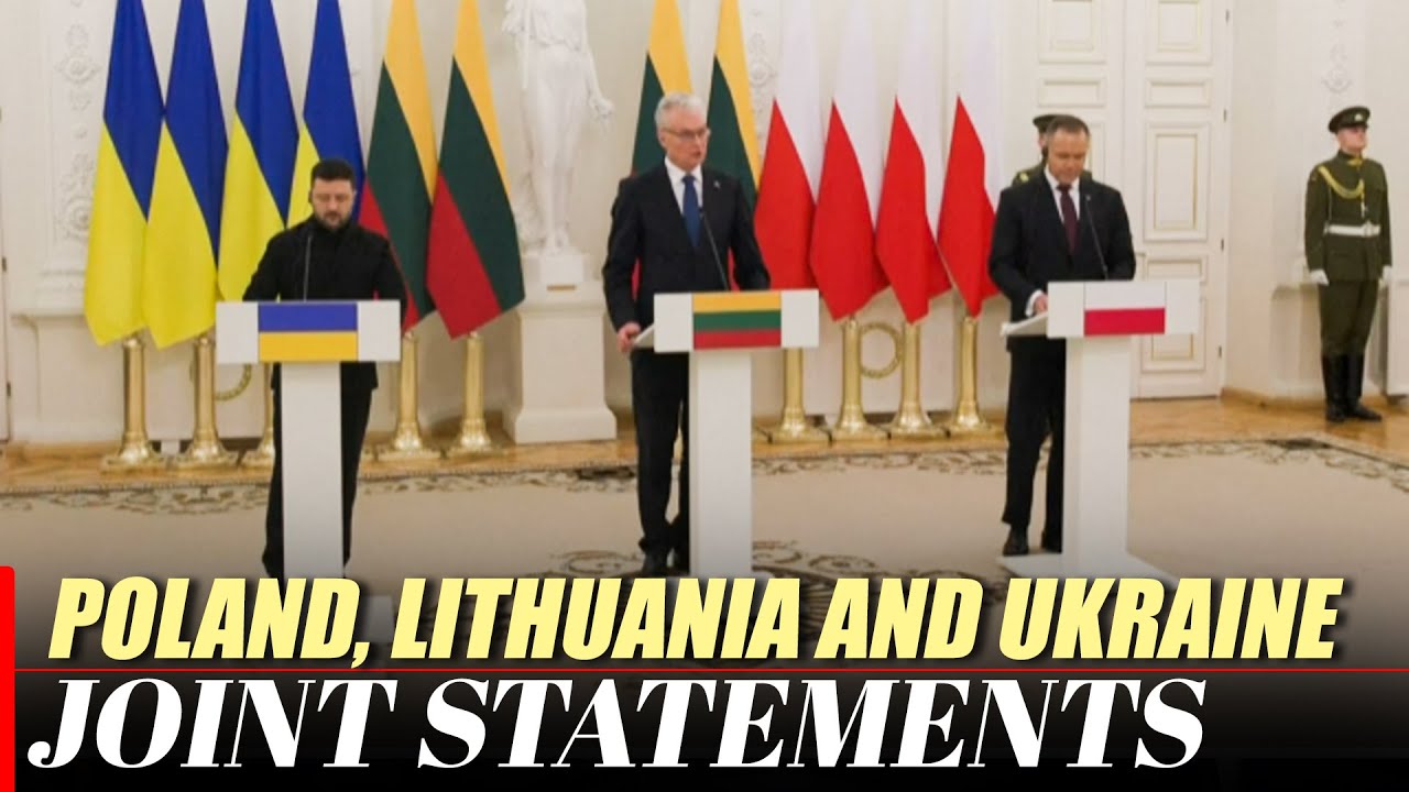 Joint briefing by Poland, Lithuania, Ukraine after commemorations for anniversary of Jan Uprising