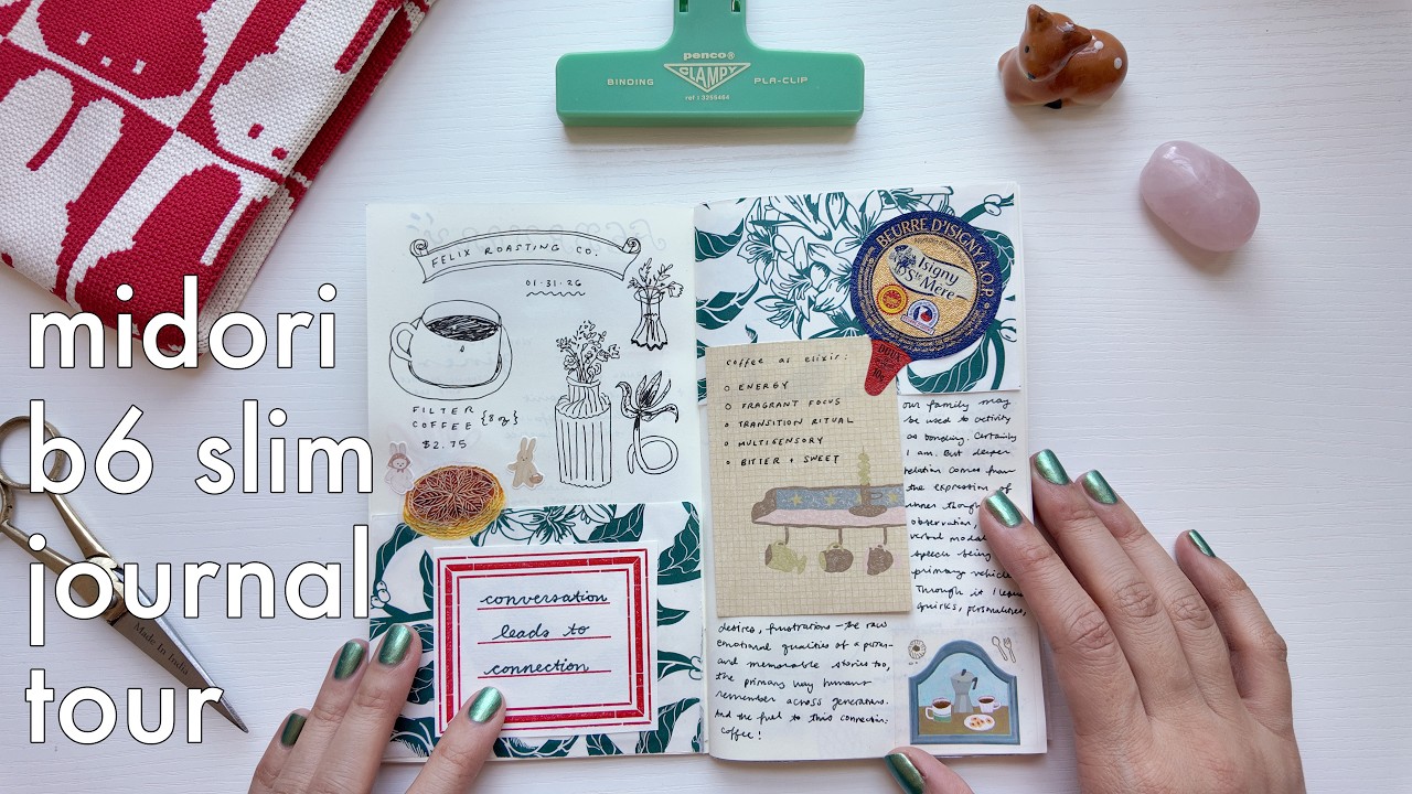 creative journal midori b6 slim flip through (feb-mar 2026)