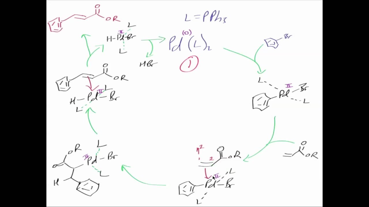 The Heck Reaction:  Reaction mechanism chemistry tutorial.