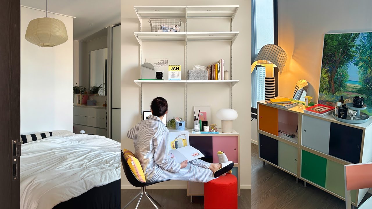 ROOMTOUR 디자이너의 알록달록한 신혼집 룸투어🛋 33평 타워형 아파트 | 이케아 쿠팡 세탁세제 추천템, 빈티지가구 구입처, 집순이 플레이리스트, 무인양품 SUS선반 주방