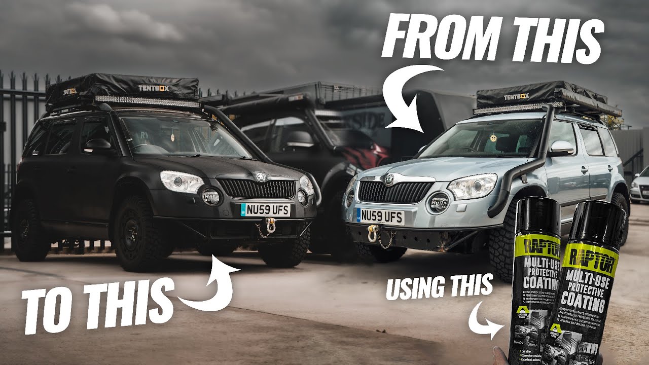 PAINTING our Skoda Yeti TDI in RAPTOR Rattle Cans!