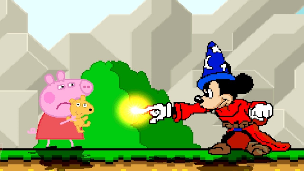 WHO'S MOST FAMOUS NOW? PEPPA PIG  VERSUS MICKEY MOUSE (WIZARD) | RACE TO 3 WINS