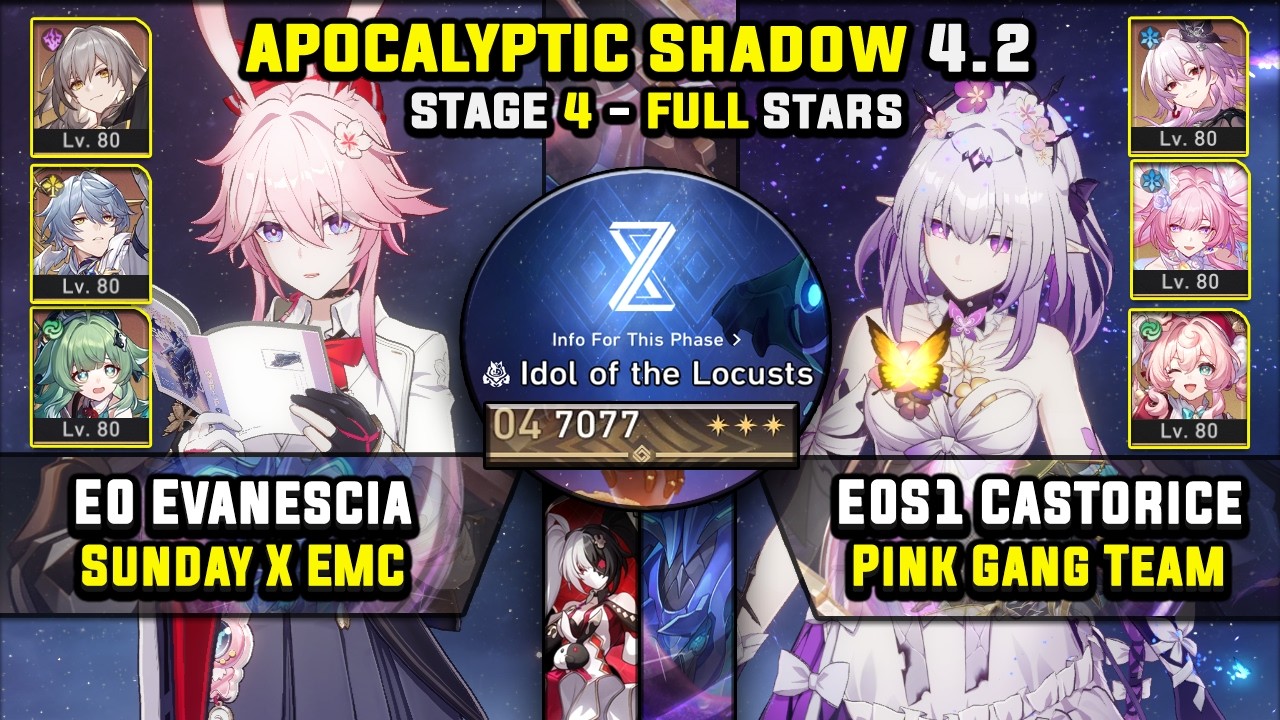 E0 Evanescia Carry W/ Sunday & E0 Castorice Carry (3 Star) Apocalyptic Shadow 4 Honkai Star Rail 4.2