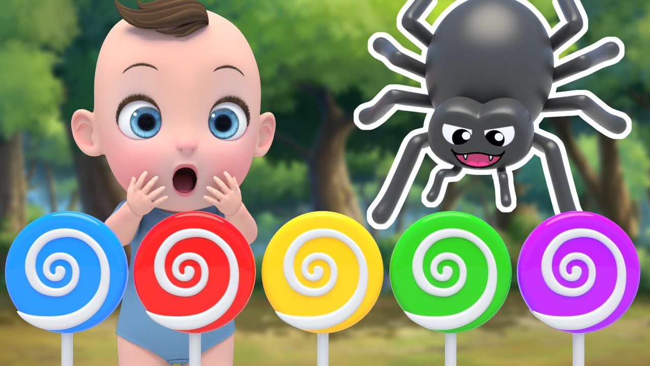 spiders like candy | Five Little Monkeys Jumping On The Bed Nursery Rhymes & Kids Songs