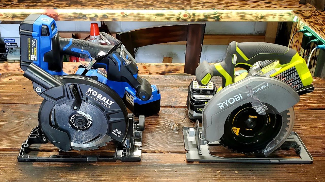 Kobalt X.T.R. VS Ryobi Brushless,  blade left VS blade Right.