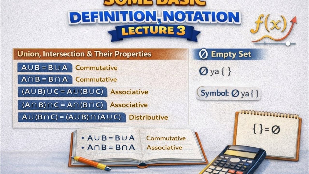 Union, Intersection and their properties lecture -3 B.sc,M.sc mathematics|Higher maths 