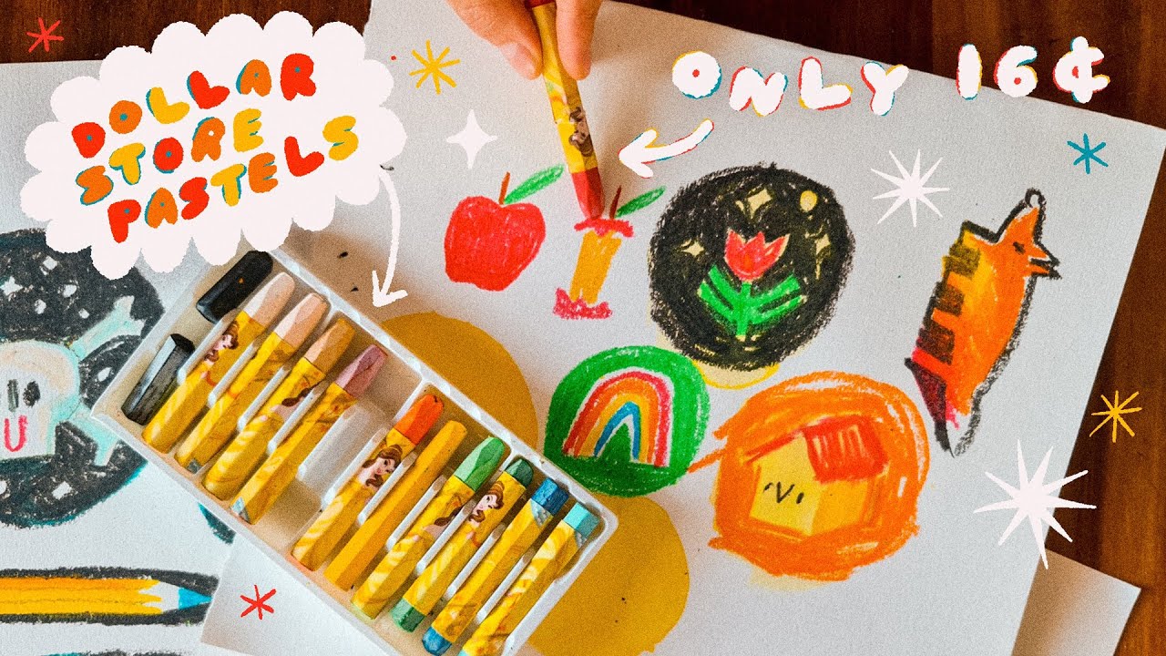 TRYING 16¢ OIL PASTELS 🖍️⭐️🌈