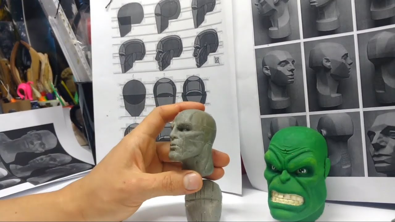 COMO HACER O ESCULPIR UN ROSTRO DE PLASTILINA (Parte 2)