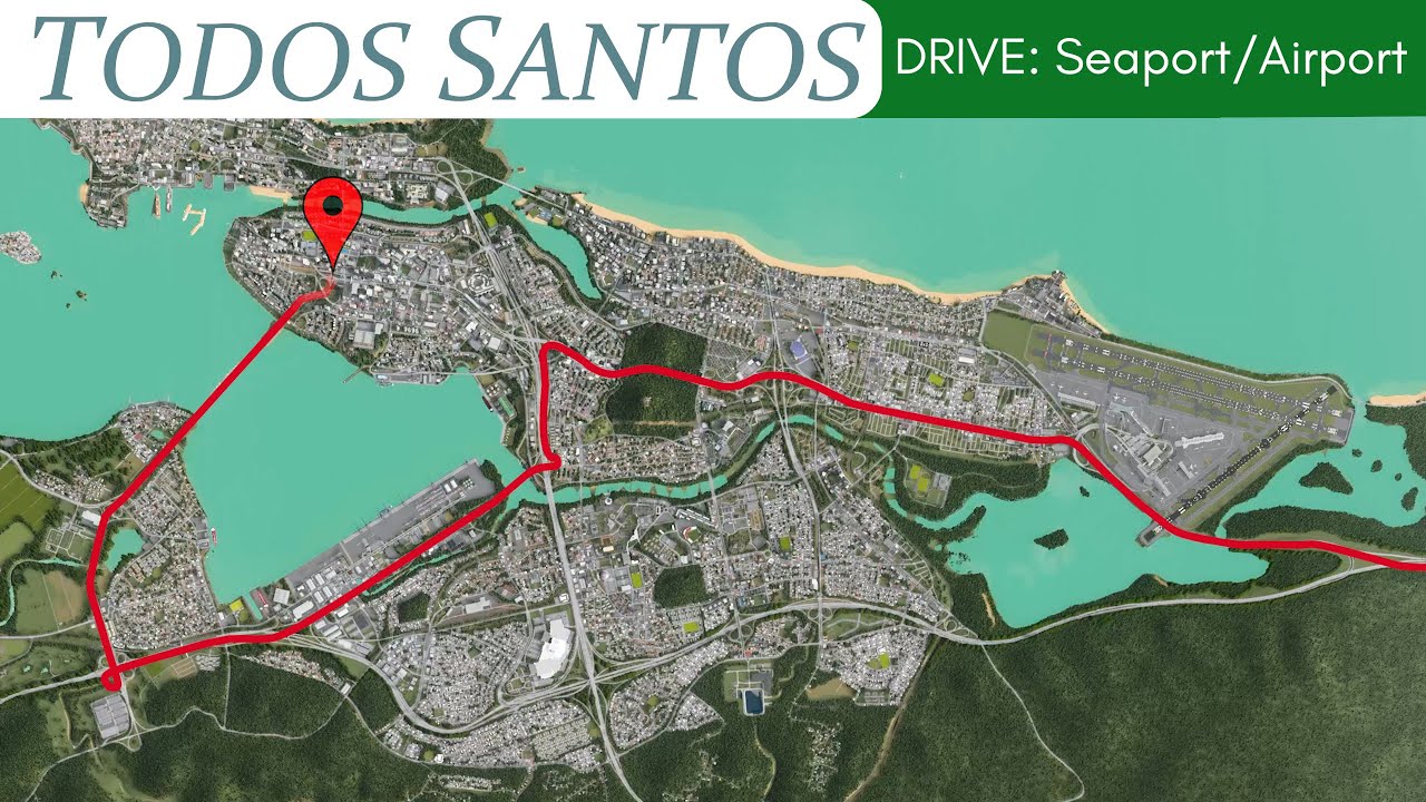 Downtown to the Airport - A First Person Drive Through Todos Santos (Cities: Skylines 1)