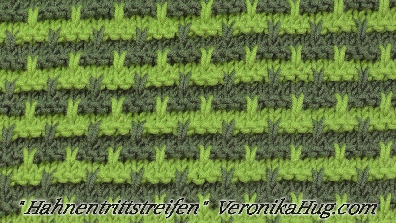 Stricken - Hebemaschenmuster - Hahnentrittstreifen - Veronika Hug