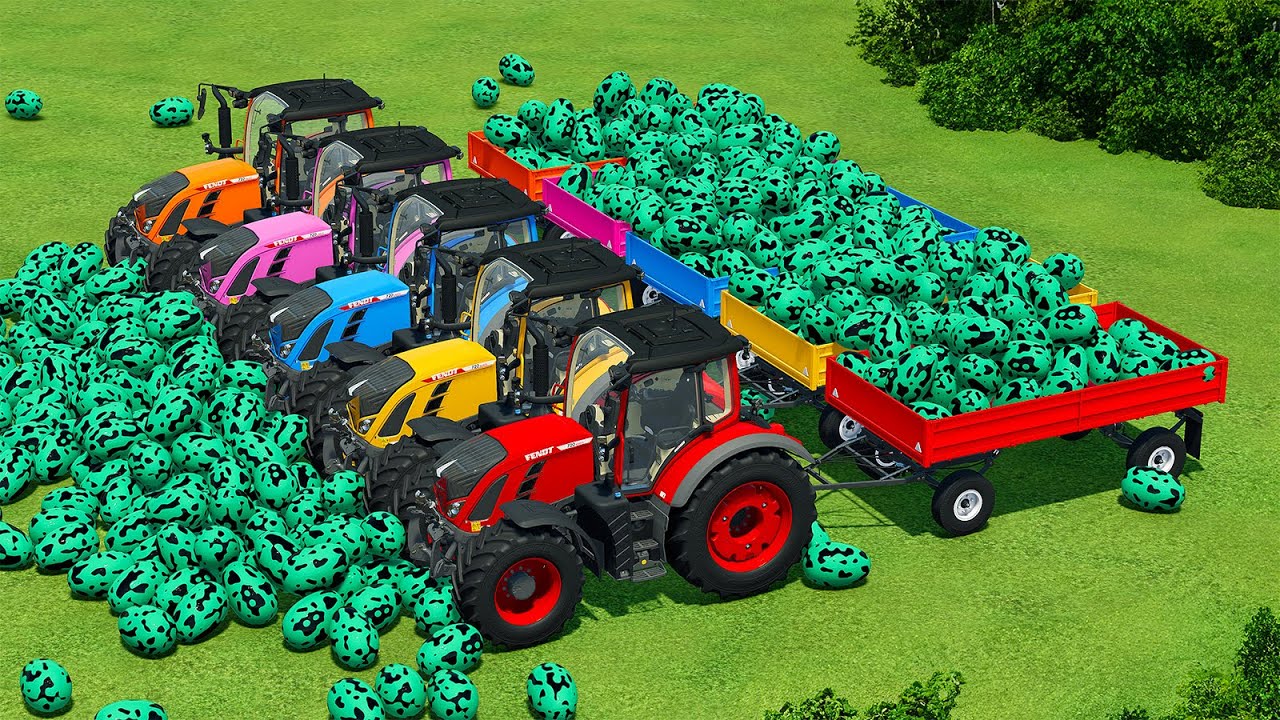 LOAD AND TRANSPORT SNAKE EGGS ON THE JUNGLE WITH FENDT TRACTORS - Farming Simulator 22