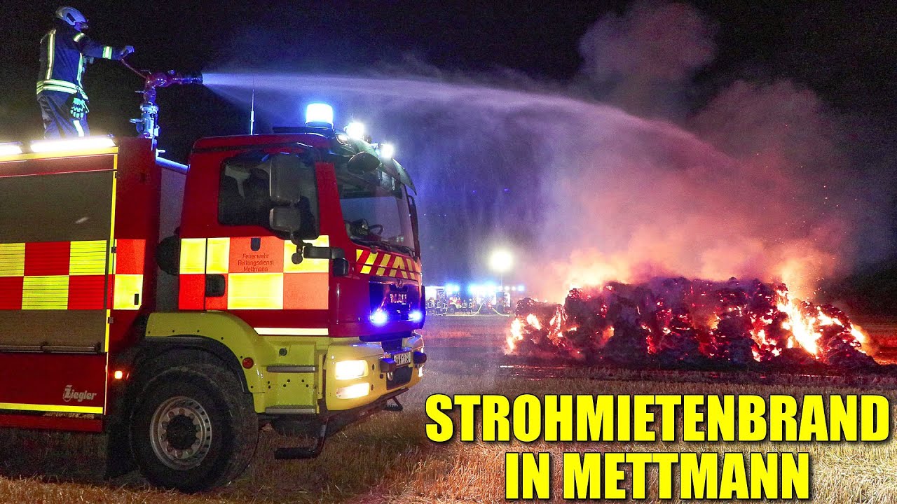 [STROHMIETE AUF FELD IN VOLLBRAND] - Feuerwehr Mettmann im Einsatz - 14.07.2022 -