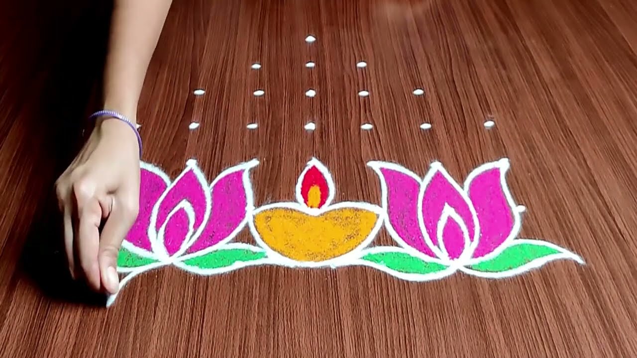 Radham Rangoli 2022 | 7 Dots Kanuma Radham Muggulu | Simple Radham Muggulu With Dots