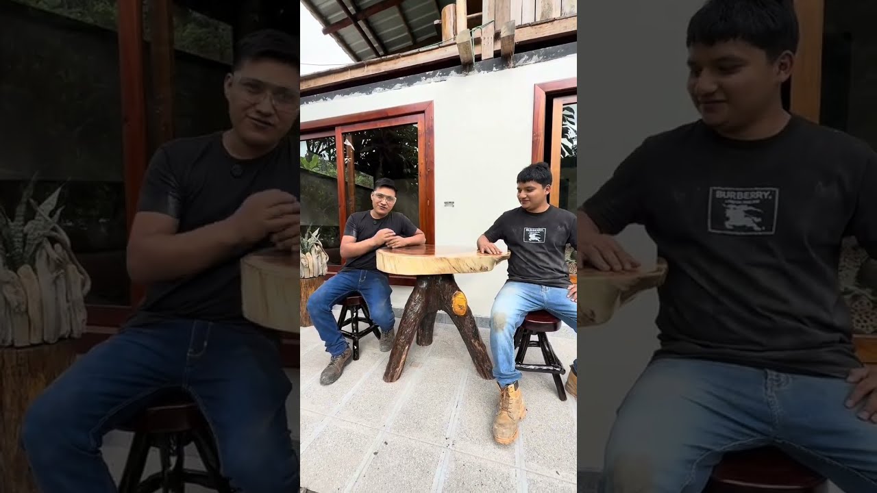 Como fabricar una mesa rústica con madera 🪵 que arrastra el río 