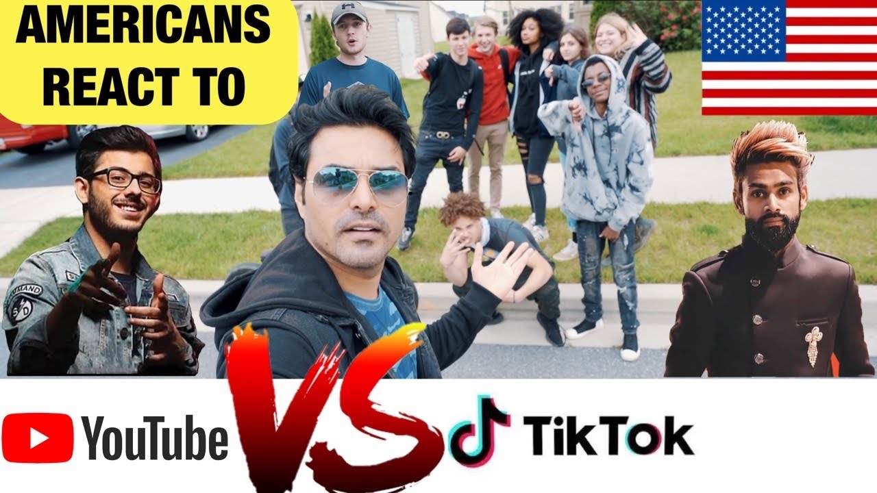 Americans React To Youtube vs tik tok | CarryMinati vs Amir Siddiqui | tik tok vs Youtube
