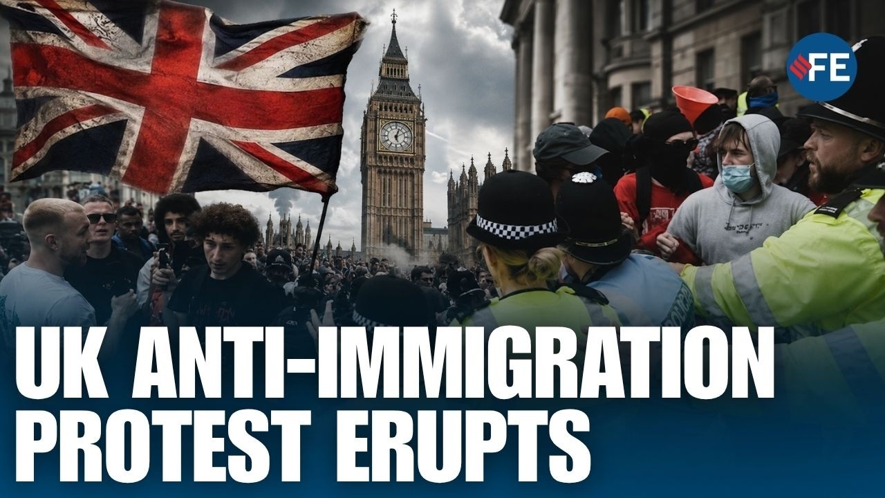 UK ANTI-IMMIGRATION Protest Erupts in Birmingham, Police Restrain Demonstrators & Tensions Escalate