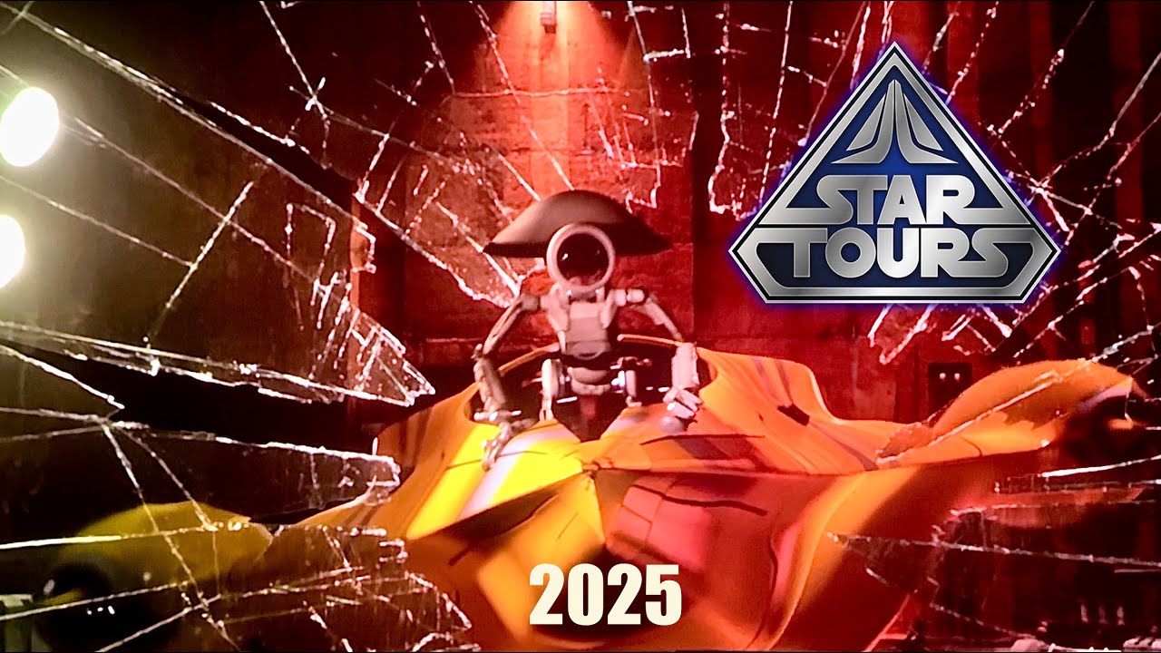 Star Tours — Приключения продолжаются в 3D — Диснейленд, взгляд от лица [Кайло Рен|Хот|Йода|Набу]