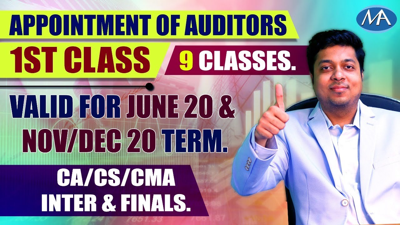 Appointment of Auditors II Appointment of Auditors 1st Class II CA CS CMA Inter & Final