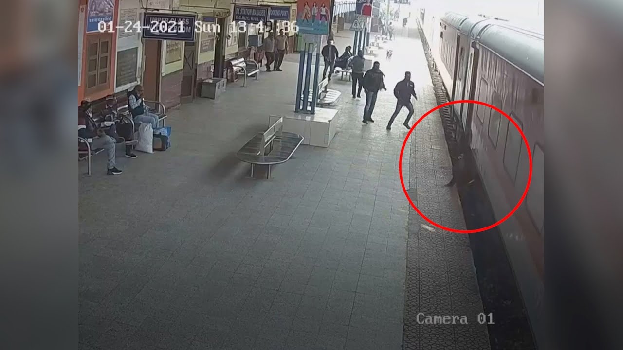 Indian commuter survives fall between platform and moving train