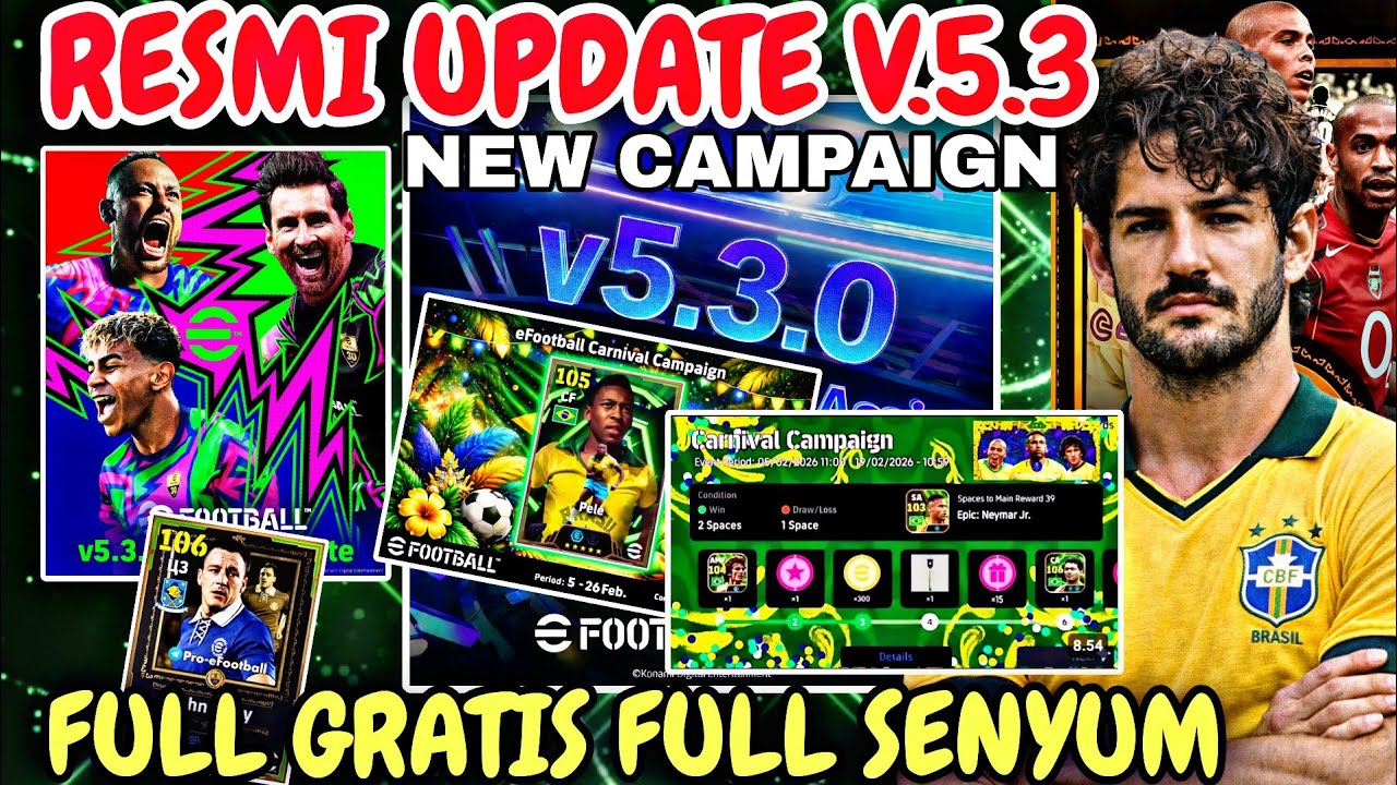 RESMI UPDATE V.530 FULL BANSOS UPDATE KAMIS 5 FEBRUARI, CARNIVAL CAMPAIGN,GRATIS PEMAIN BEBAS PILIH