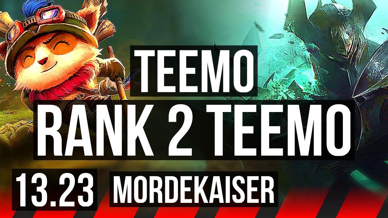 TEEMO vs MORDEKAISER (TOP) | Rank 2 Teemo, 5.8M mastery, 3000+ games | EUW Master | 13.23