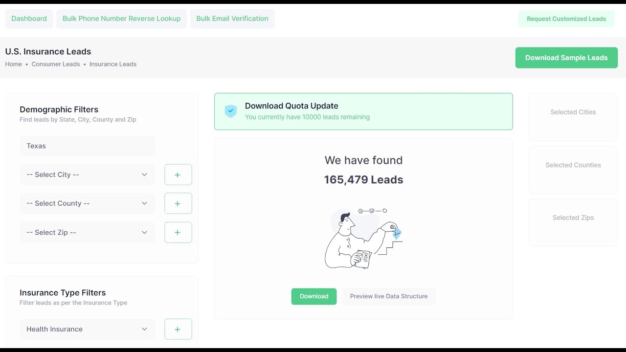 How to export Quality Health Insurance Leads