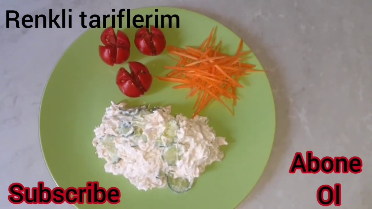 TAVUKLU DIYET SALATA YEMELERE DOYAMIYACAKSINIZ😉💯DENEMEYEN KALMASIN 👌CHICKEN SALAD 😍