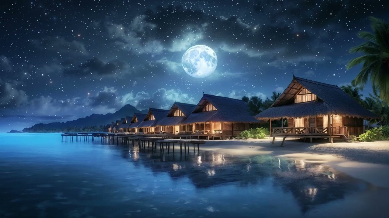 Serene Oceanfront: Nature Sounds for Deep Sleep Under Moonlit Skies