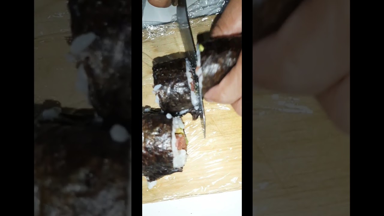 Bikin sushi atau kimbap yang penuh drama 🍙🍣 #cooking #sushi #kimbap #food #koreanfood #japanesefood