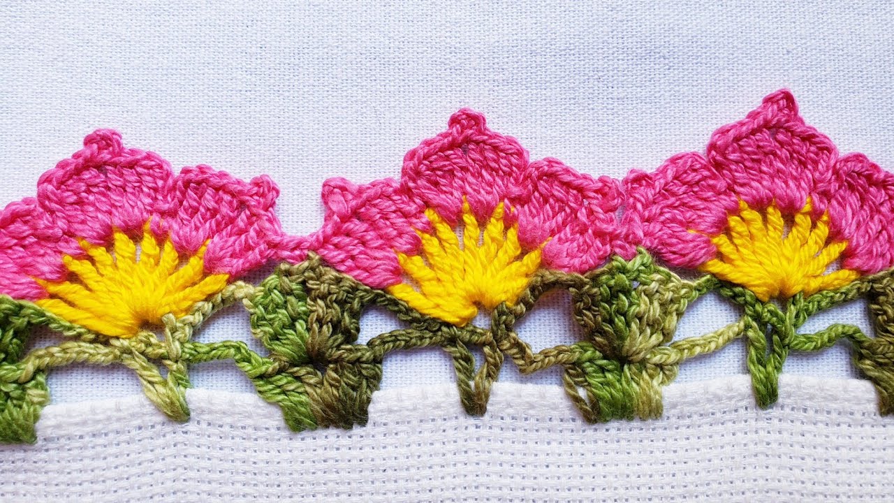 Barrado/bico para pano de prato #crochê #barradinhoscomamor #barradinhodecroche#crochet  💫#253