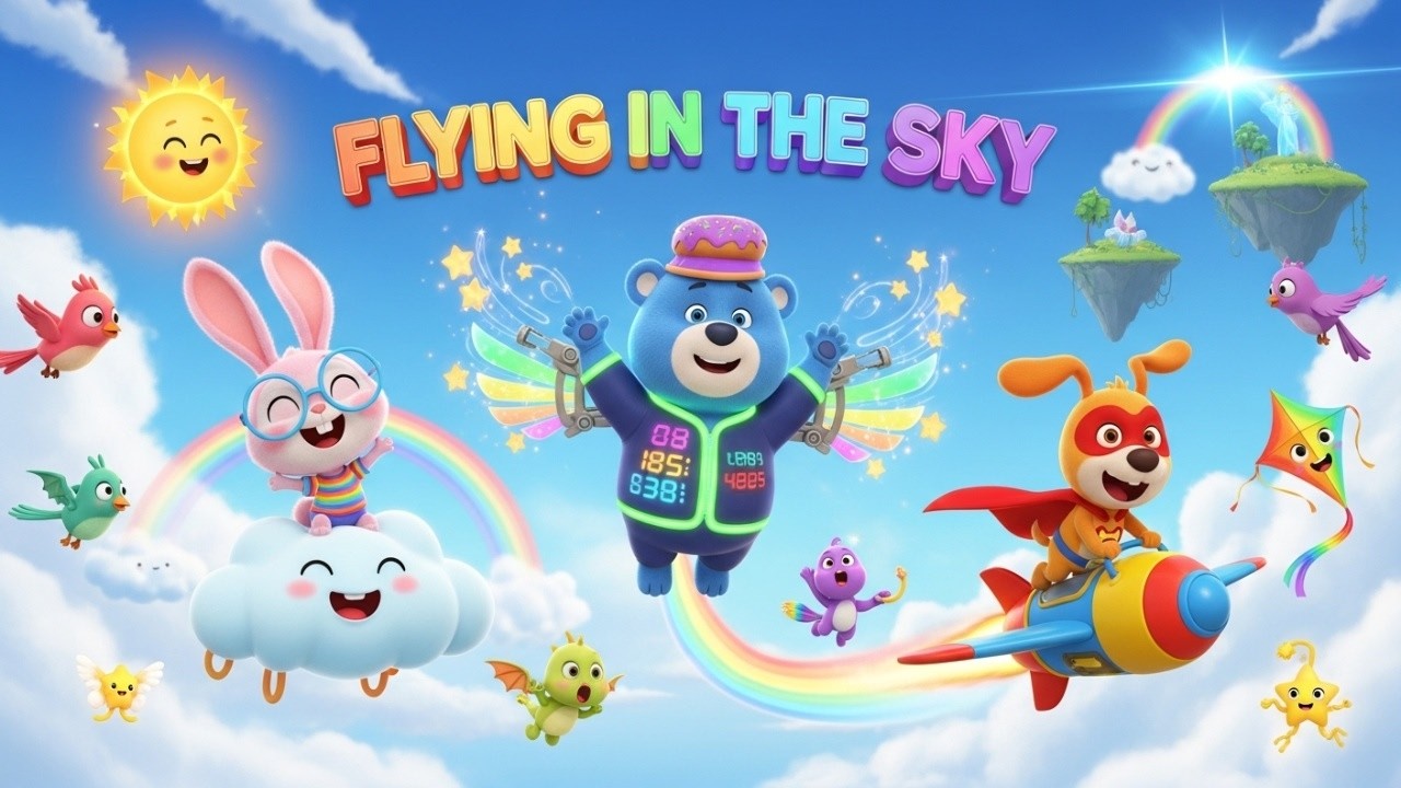 ☁️✨ Flying in the Sky | Kids’ Music Adventure Song for Imagination & Fun | Giggle Notes Ruby 🎵🌈