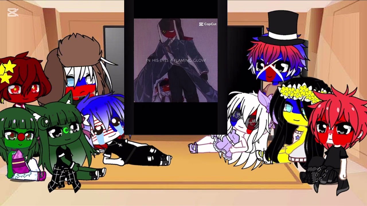 Countryhumans react to random videos #gacha #kitty #reaction pt.1