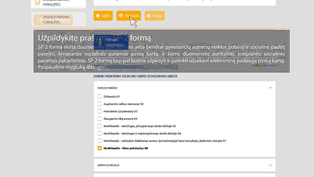 Elektroninio prašymo teikimas kito asmens vardu