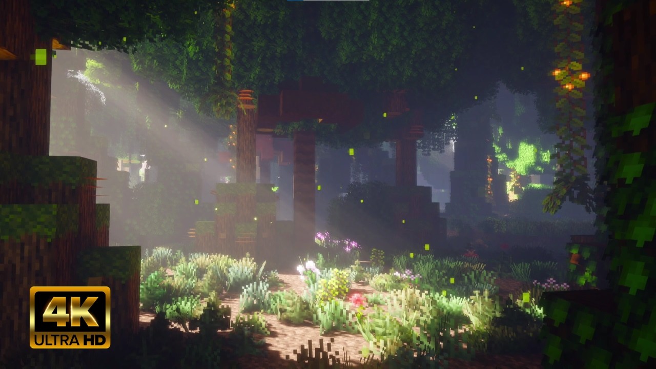Minecraft Fireflies Forest 4K Live Wallpaper 🌲✨