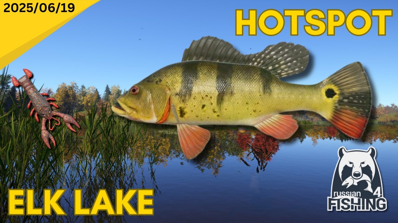 Elk Lake Bass and catfish spot - Russian Fishing 4