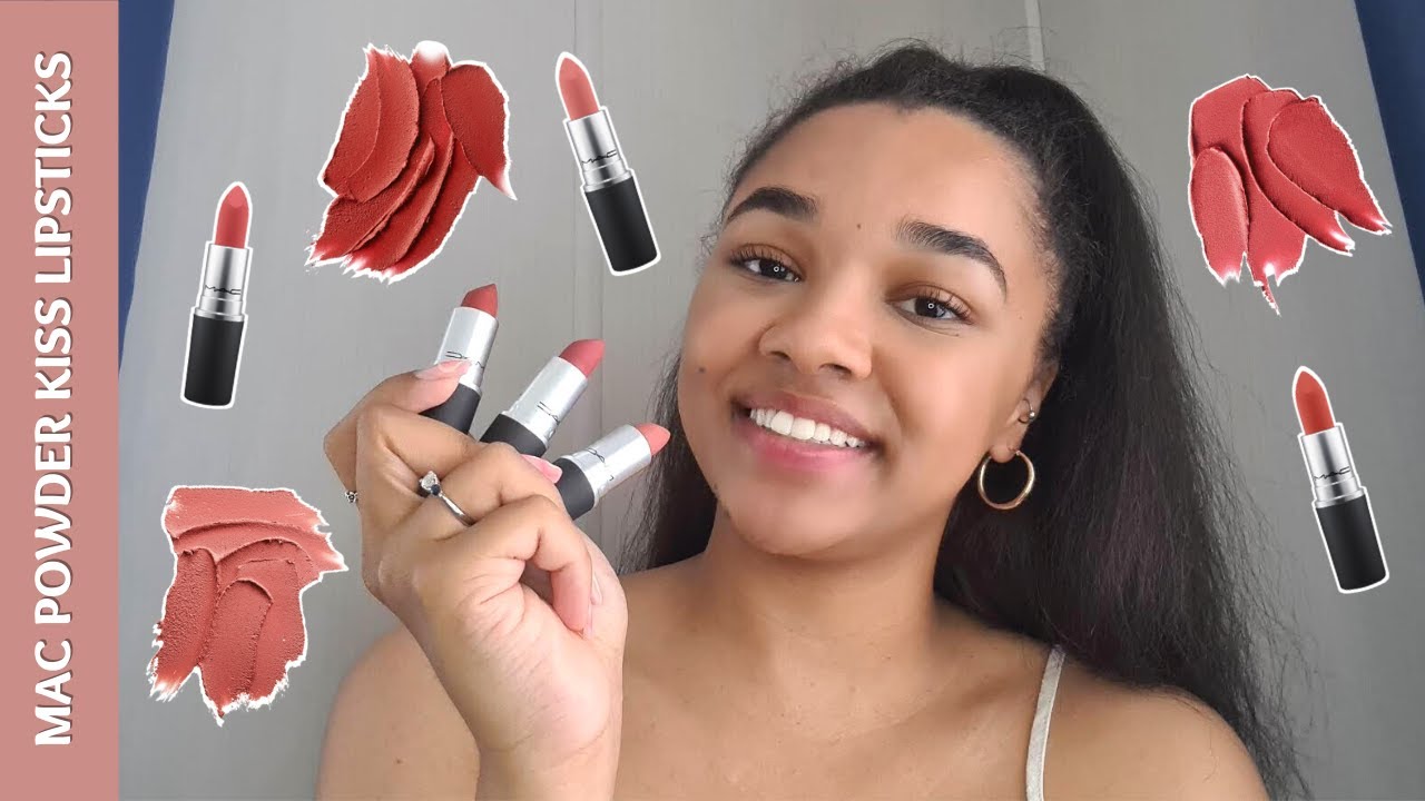 MAC Powder Kiss Lipsticks Neutral Shades | Try on Brown Skin